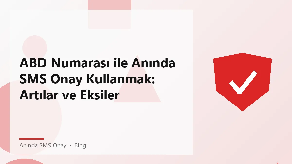 Anında SMS onay ile ABD numarası kullanımı hakkında detaylar