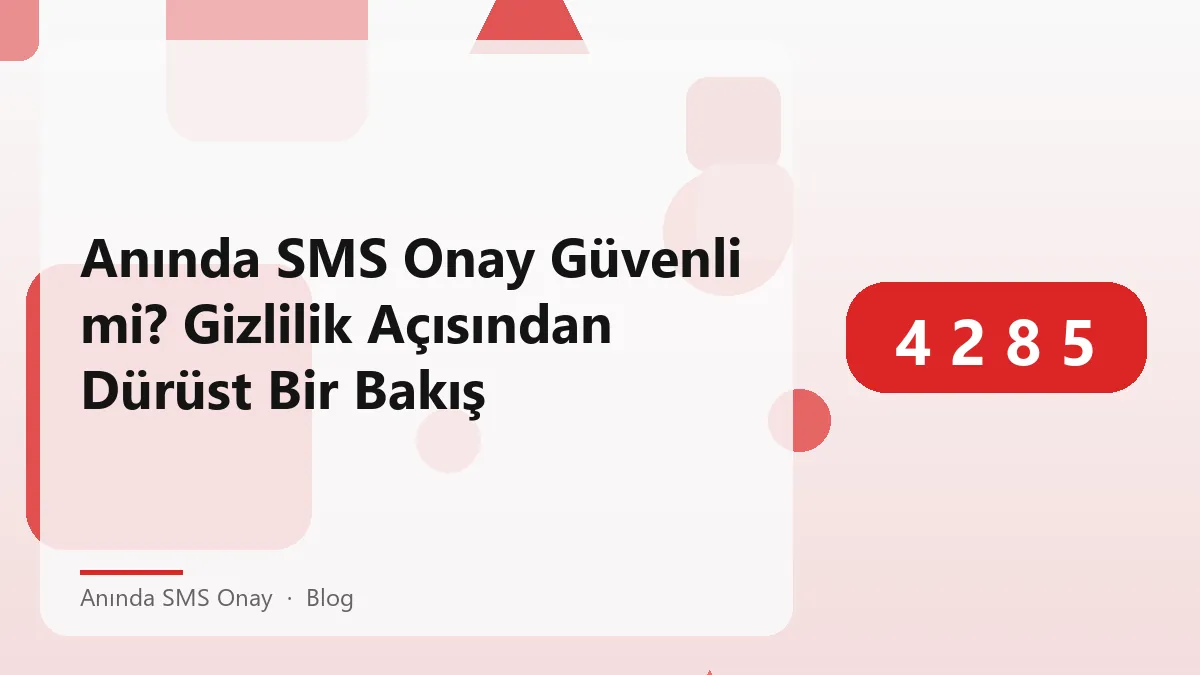 Anında SMS onay sistemi hakkında gizlilik ve güvenlik