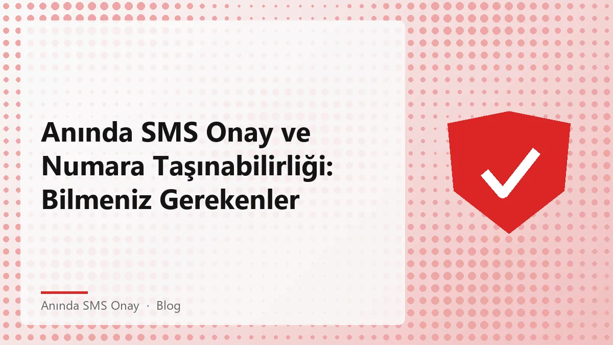 Anında SMS Onay ile taşınmış numaraların doğrulama süreci
